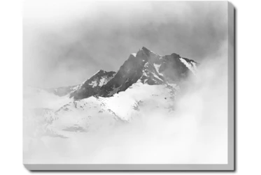 50X40 B&W Snow Capped With Gallery Wrap Canvas