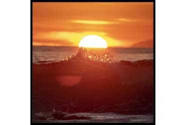 38X38 Ocean Sunset With Black Frame