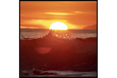 47X47 Ocean Sunset With Black Frame