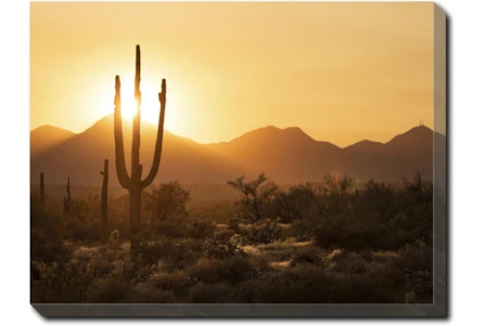 40X30 Desert Sunset With Gallery Wrap Canvas