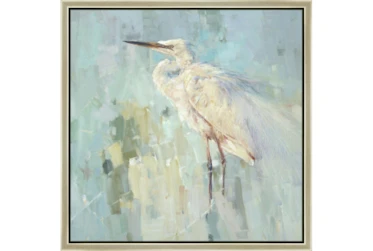 26X26 White Heron With Champagne Frame