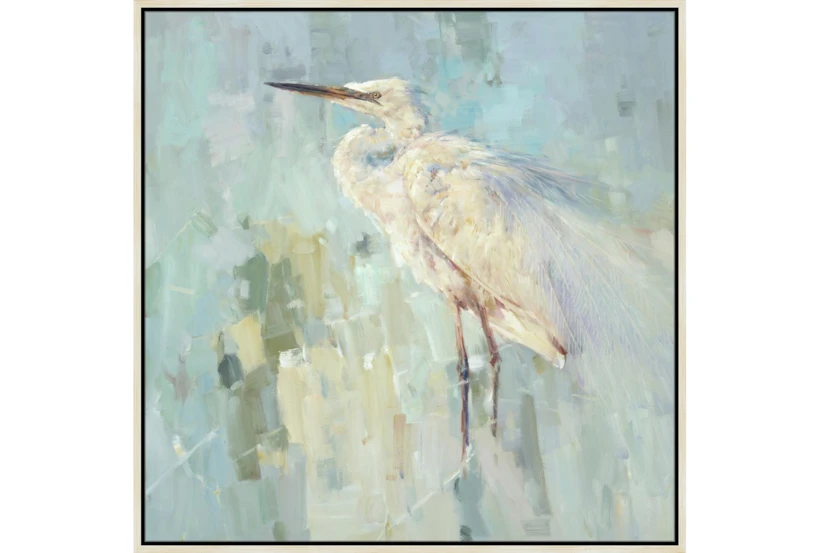 38X38 White Heron With Birch Frame - 360