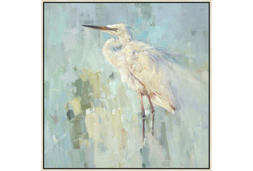 47X47 White Heron With Birch Frame - 360