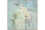 47X47 White Heron With Birch Frame - Signature