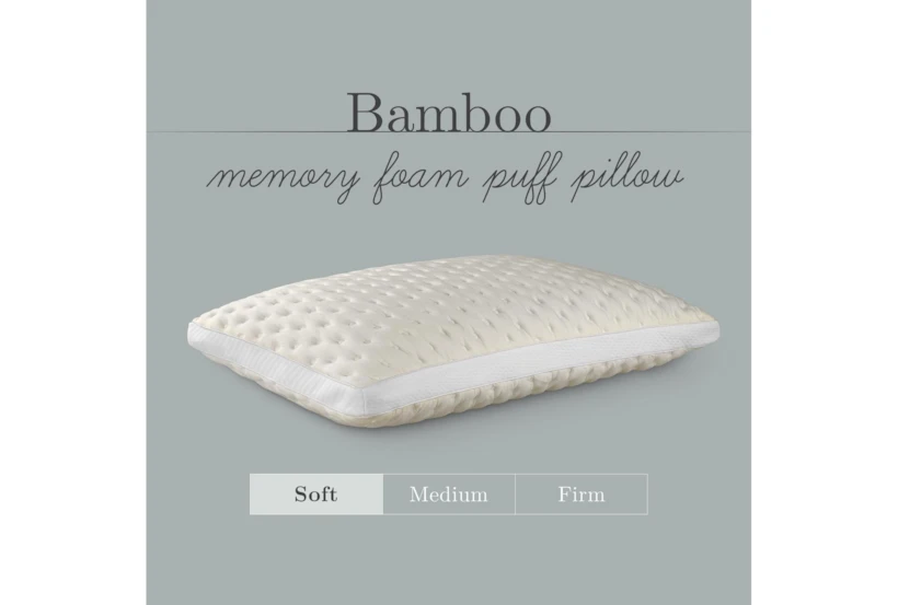 Pure Care Bamboo Memory Foam Soft Puff Queen Pillow - 360