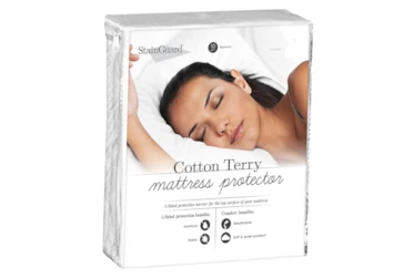 Pure Care Stainguard Cotton Terry 1-Sided Full Mattress Protector