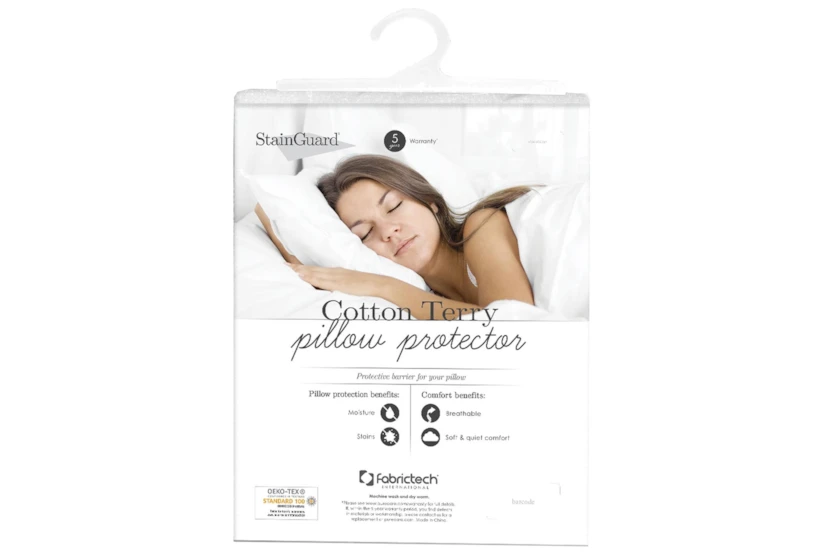 Pure Care Stainguard Cotton Terry Queen Pillow Protector - 360
