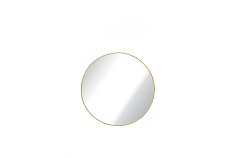 24X24 Gold Brass Metal Round Wall Mirror - 360