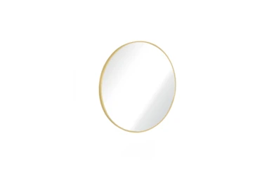 24X24 Gold Brass Metal Round Wall Mirror