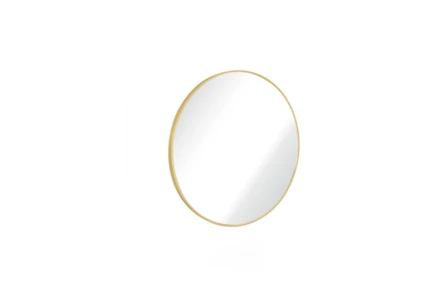 24X24 Gold Brass Metal Round Wall Mirror