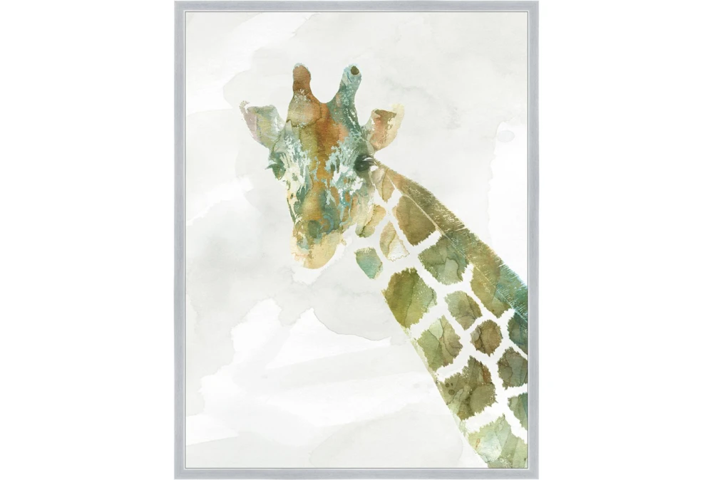32X42 Jungle Friends Giraffe With Silver Frame 