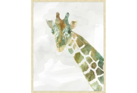 42X52 Jungle Friends Giraffe With Gold Champagne Frame