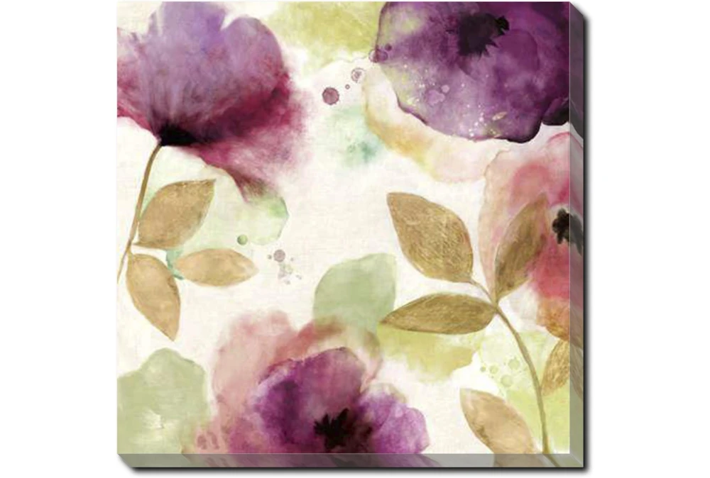 36X36 Floral Watercolor With Gallery Wrap Canvas
