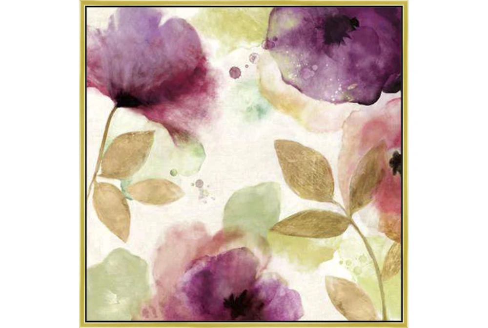 47X47 Floral Watercolor With Gold Frame 