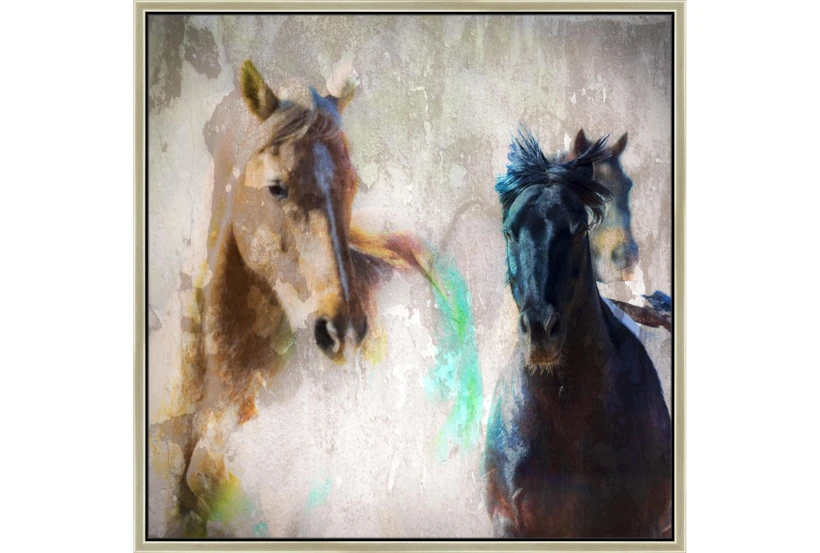 38X38 Horse Rush With Champagne Frame - 360