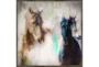 38X38 Horse Rush With Espresso Frame  - Signature