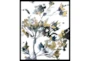 22X26 Golden Flowers With Black Frame  - Signature