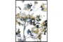 32X42 Golden Flowers With Black Frame  - Signature