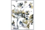 32X42 Golden Flowers With Silver Frame  - Signature