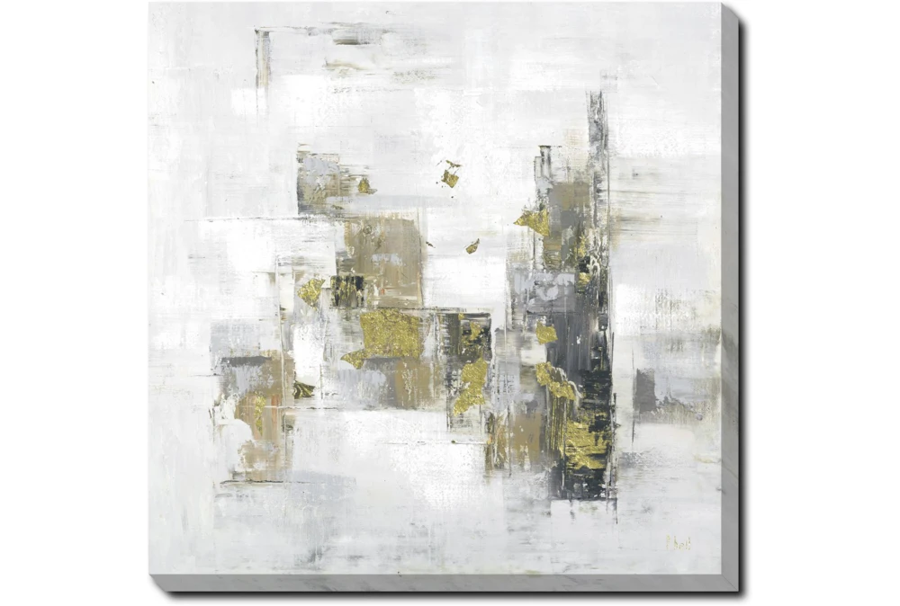 36X36 Abstract Golden Touch With Gallery Wrap Canvas