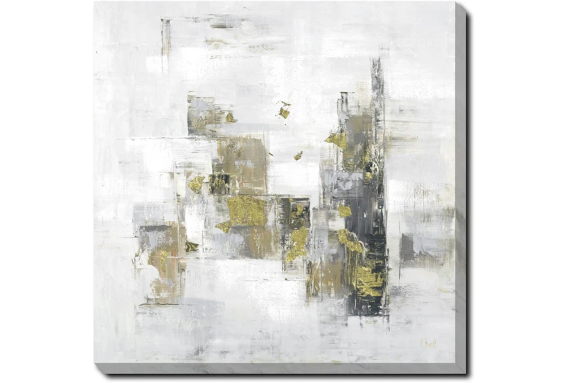 36X36 Abstract Golden Touch With Gallery Wrap Canvas - 360