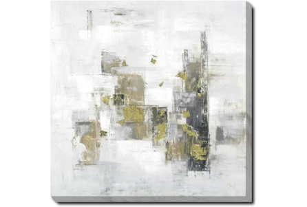 45X45 Abstract Golden Touch With Gallery Wrap Canvas - Main