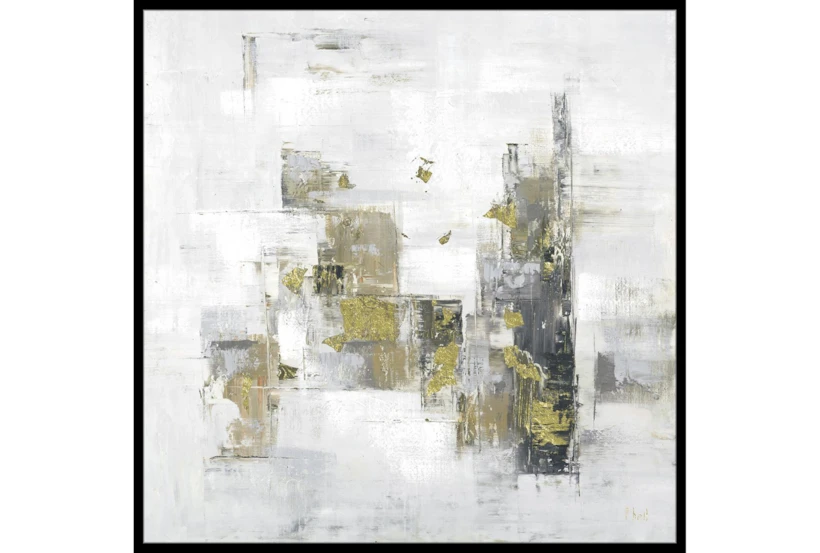 38X38 Abstract Golden Touch With Black Frame  - 360