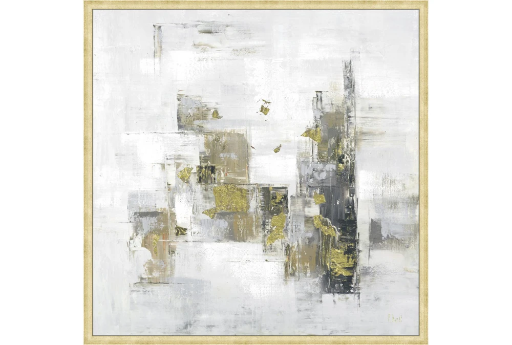 38X38 Abstract Golden Touch With Bronze Gold Frame