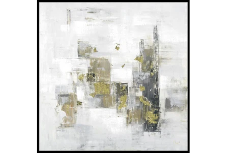 47X47 Abstract Golden Touch With Black Frame - Main
