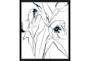 22X26 Floral Fringe 2 Blue With Black Frame  - Signature