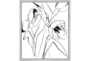 22X26 Floral Fringe 2 Blue With Silver Frame  - Signature