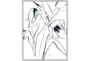 32X42 Floral Fringe 2 Blue With Silver Frame  - Signature