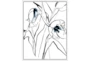 32X42 Floral Fringe 2 Blue With White Frame  - Signature