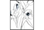 42X52 Floral Fringe 2 Blue With Black Frame  - Signature