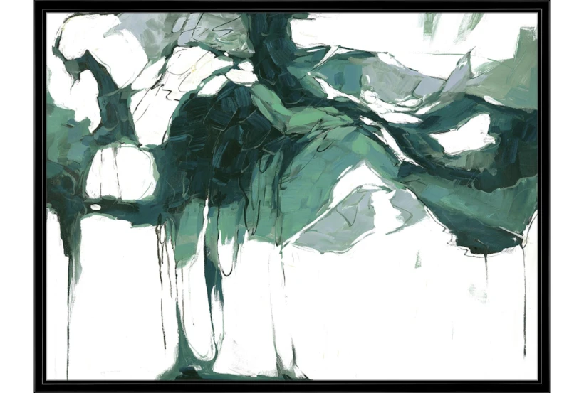 42X32 Abstract Emerald Isle With Black Frame  - 360