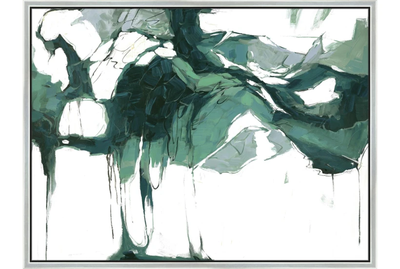 42X32 Abstract Emerald Isle With Silver Frame  - 360