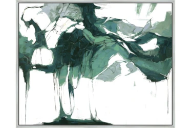 52X42 Abstract Emerald Isle With Silver Frame
