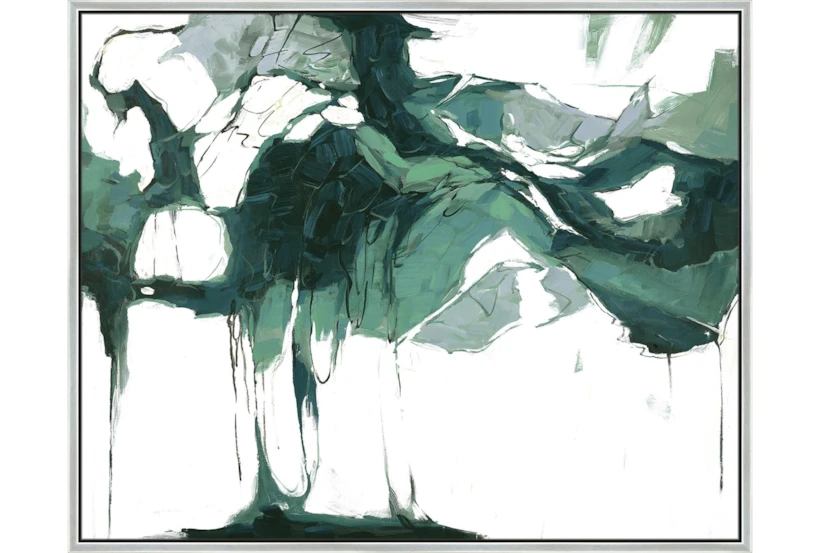 52X42 Abstract Emerald Isle With Silver Frame  - 360