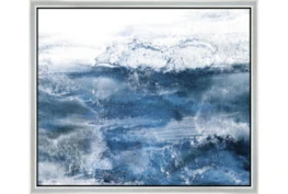 22X26 Abstract Ocean'S Breath With Silver Frame 