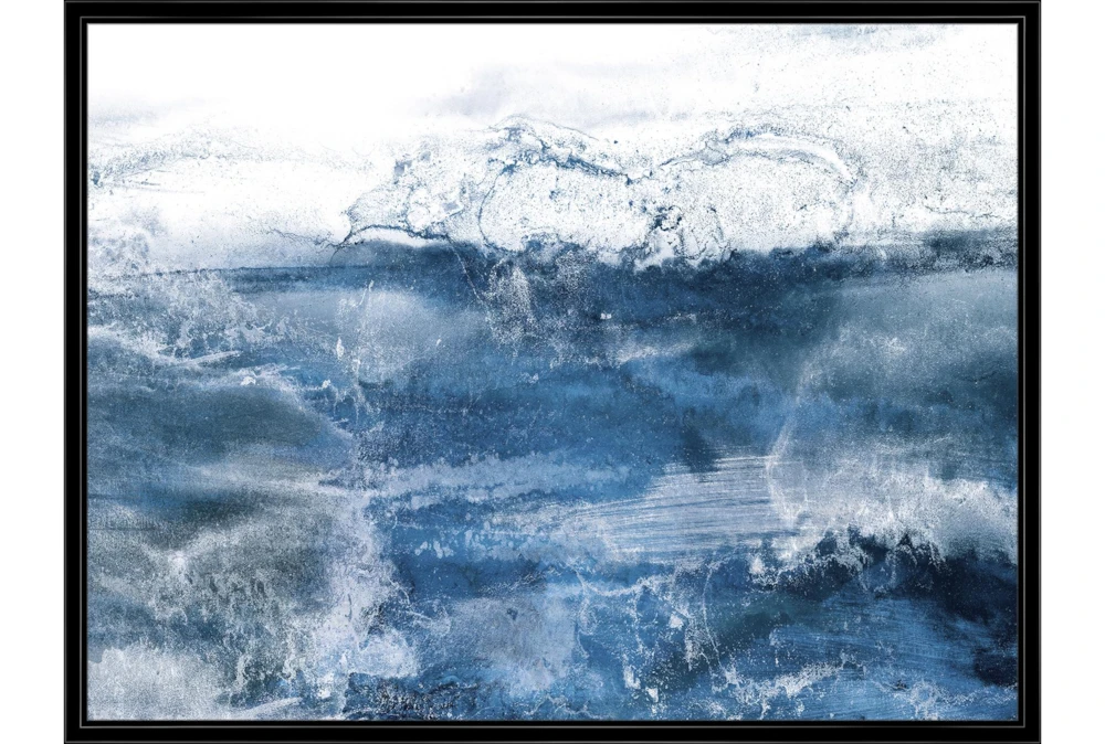 32X42 Abstract Ocean'S Breath With Black Frame 