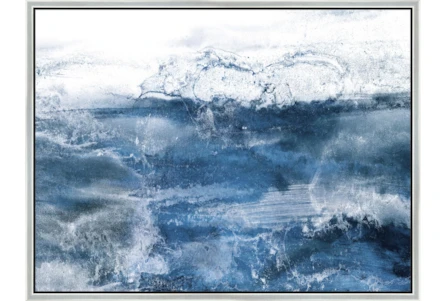 32X42 Abstract Ocean'S Breath With Silver Frame - Main