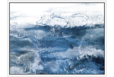 32X42 Abstract Ocean'S Breath With White Frame