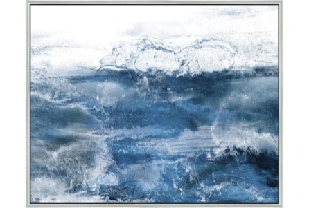 42X52 Abstract Ocean'S Breath With Silver Frame