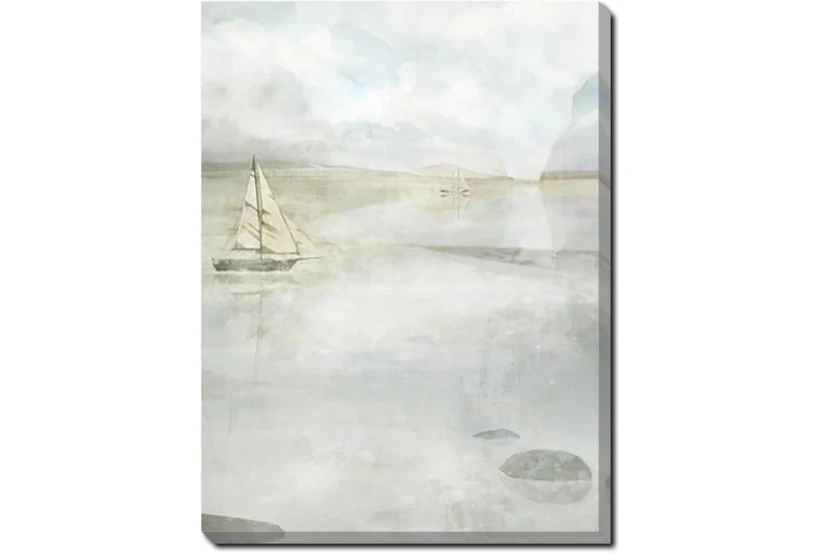 30X40 Solitary Sailing Watercolor With Gallery Wrap Canvas - 360