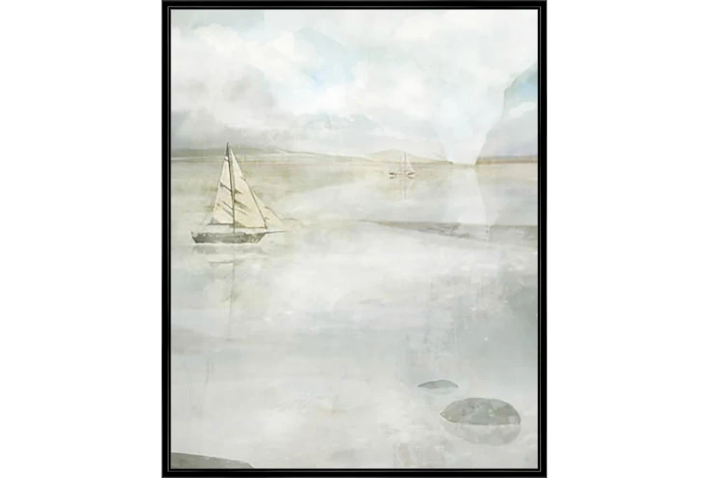 42X52 Solitary Sailing Watercolor With Black Frame 