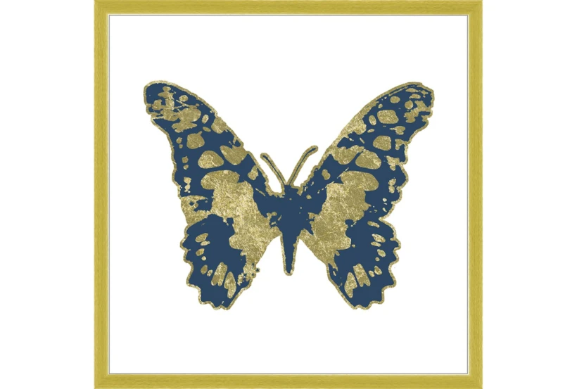26X26 Blue & Gold Butterfly With Gold Frame  - 360