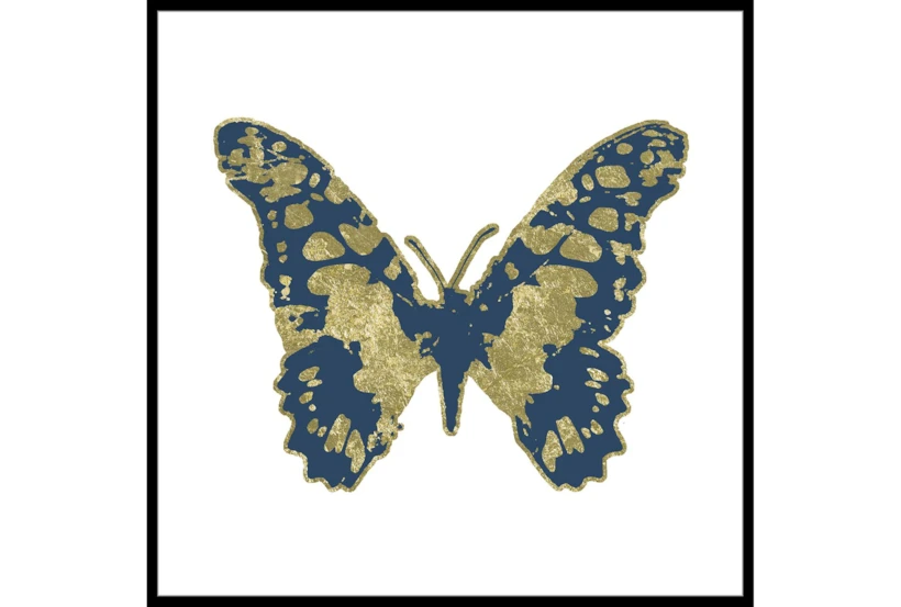 38X38 Blue & Gold Butterfly With Black Frame  - 360