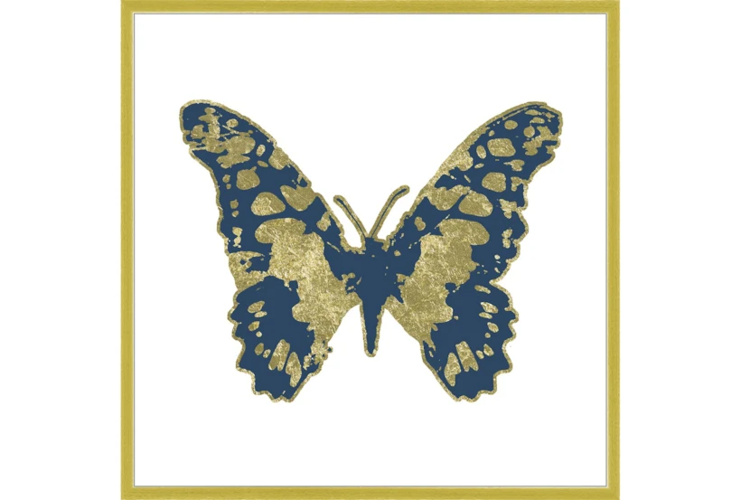 38X38 Blue & Gold Butterfly With Gold Frame  - 360