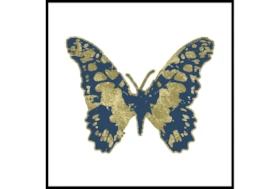 47X47 Blue & Gold Butterfly With Black Frame