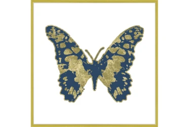 47X47 Blue & Gold Butterfly With Gold Frame